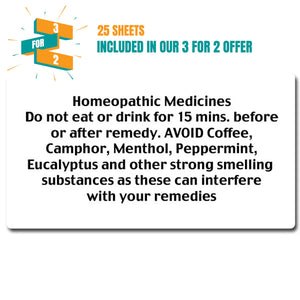 B  Homeopathic Medicine Instruction Labels (35 per sheet)