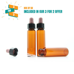 8g/10ml Amber Tubular Glass Dropper Bottle