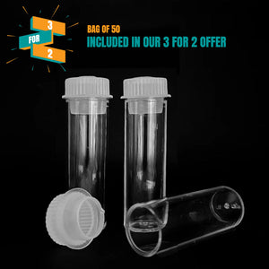 1ml Clear Plastic Vial with Pushin Plug