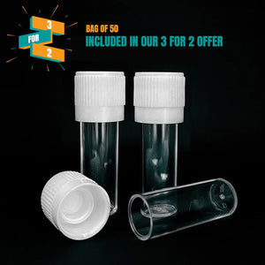 1ml Clear Plastic Vial with Pushon Lid