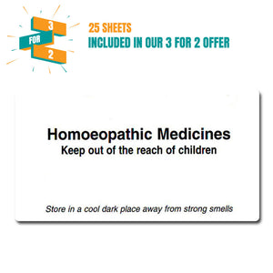 A1/A2  Homeopathic medicine label