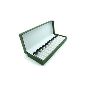 Leatherette Remedy Box with 10 x 7g Tubular Glass Screw Cap Vials